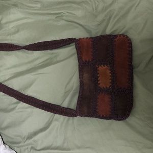 Vintage patchwork brown purse